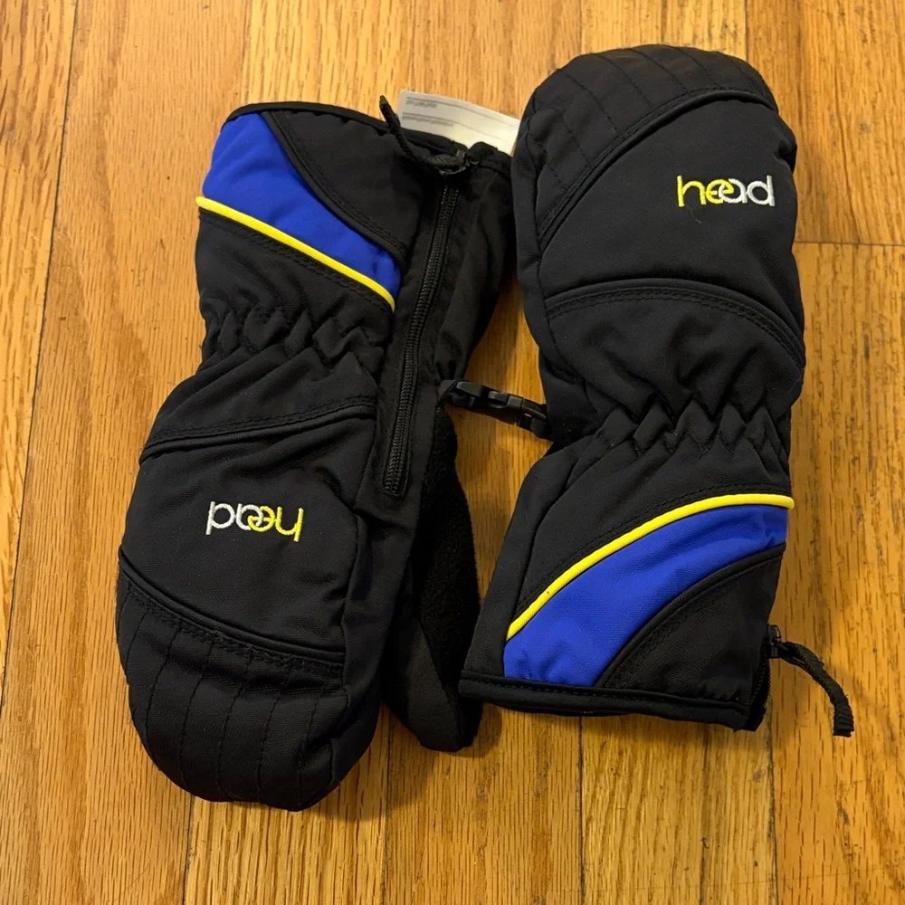 Head Kids Mittens Black and Blue, Small